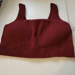 NWT Maurice's Ribbed bralette XXL Burgundy tank cropped
